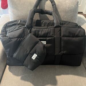 Chic Black Quilted Women's Travel Bag